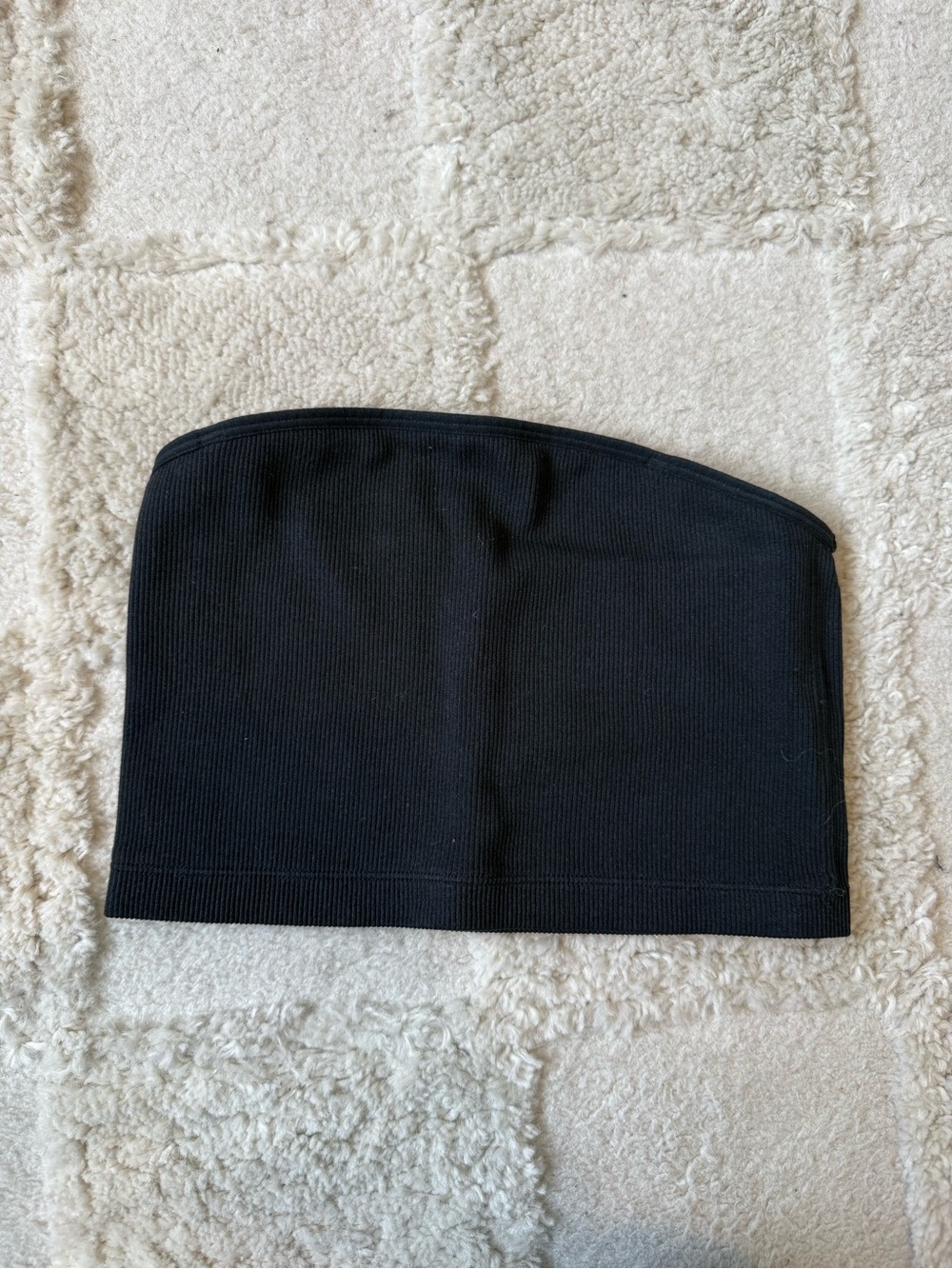 Abercrombie & Fitch Black Ribbed Strapless Crop Top